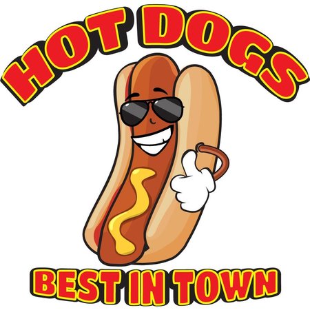 SIGNMISSION Safety Sign, 9 in Height, Vinyl, 6 in Length, Hot Dogs All Beef D-DC-48-Hot Dogs All Beef